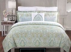 Pin By Sweetypie On Bedding Pinterest Queen Duvet And Cynthia Rowley 3 Piece King Duvet Cover Set With Shams Blue Beige Spring Green Paisley