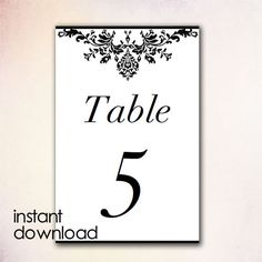 diy table numbers template instant download by cheapobride 7 00