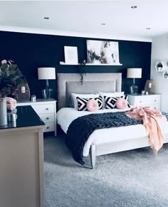 38 Best Master Bedroom to Inspiration You in 2019 | Justaddblog.com Master Bedroom Color Schemes, Modern Bedroom Colors, Master Bedrooms Decor, Girly Bedroom, Rustic Bedroom