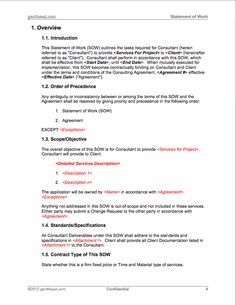project statement of work template