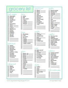 grocery list prices calculator