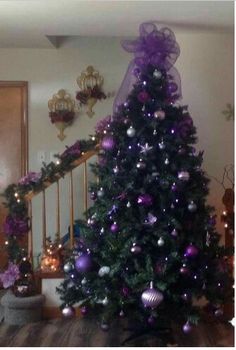 Christmas Tree Purple And Silver Pinterest Purple Christmas Tree This Could Convince Me To Put A Up