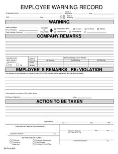 free employee write up template 1 legal forms employee
