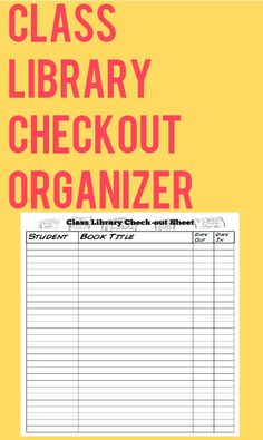 classroom library checkout list for the classroom pinterest