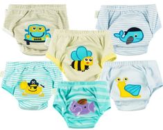 MooMoo Baby Potty Training Pants 4 Packs Toddler Training Underwear Washable Cute Animal Pattern Breathable for Boy and Girl
