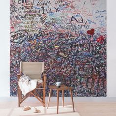 Design Tapete Fototapete für Wohnzimmer abstraktes Ornament Schnörkel Verzierung