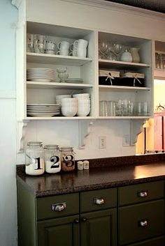 Kitchen Cabinet Wallpapered And No Doors For Open Look With Pop Of Love The Look Of Cabinets With No Doors I Think It Would Be Cute To Open Kitchen