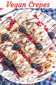This easy vegan crepe recipe is the best egg free and dairy free breakfast option! Sweet, vanilla crepes made with just a few simple ingredients! #vegancrepes #veganbreakfast #vegancreperecipe