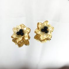Vintage Paper Art Clip-on Earrings OOAK Rare