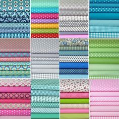 7x Grün Stoffpakete Patchworkstoffe Patchworkstoffe Baumwolle Stoffreste 25x25cm