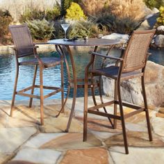 28 Best Bar Height Patio Set Images On Pinterest Sets Panama Jack Island Cove Woven Slatted Bar Height Patio Pub Table Set Outdoor Bistro Sets At Hayneedle