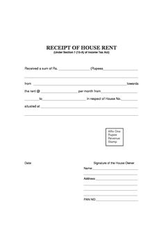 house rent receipt templates receipt of house rent receipt rental receipt templates