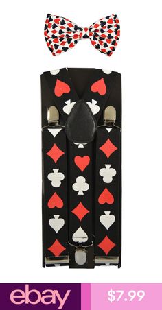 FREE GIFT BAG Men/'s Wear Black Bow Tie Playing Cards Poker Wedding Ball Party