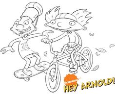 arnold is reading coloring pages for kids printable free hey