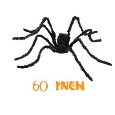 Gejoy 2 Pieces Fake Spider Decorations Halloween Spiders 2 Large Sizes Black Scary Spider for Halloween Decorations 50 Inch and 20 Inch Outdoor Halloween Spider