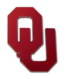Emblem Elektroplate University of Oklahoma OU with Crimson Austrian Crystals