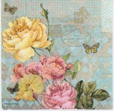 4 Decoupage Napkins Tea Cups Paper Napkins For Decoupage Tea Paper Napkins Vintage Paper Serviette Colorful Tea Cups Decorative Napkins