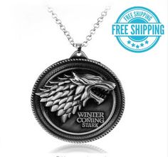/ Paire de boutons de manchette Loup dire Maison Stark/