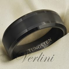10mm Gold Men/'s Tungsten Carbide Ring Pipe Cut Infinity Wedding Band Size 6-13