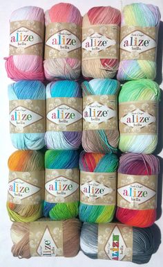Hilado Alize Baħar Batik hilo 100/% algodón mercerizado hilo multicolor hilo colorido