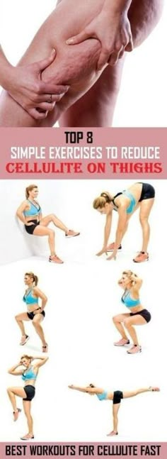 8 Most Effective Exercises to Reduce Cellulite on Thighs by trisha Exercises, Health Fitness, Thigh Exercises, Reduce Cellulite, Cellulite Exercises, Posturas De Yoga, Excersize