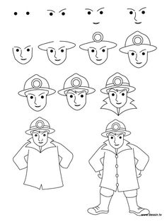 drawing fireman learn how to draw a fireman with simple step by step instructions