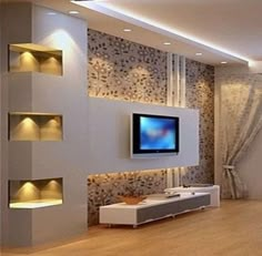 Te-ai gandit sa-ti redecorezi locuinta? Atunci te poti inspira din aceste 22 idei originale de amenajari interioare cu rigips. Modern Tv Wall Units, Tv Wall Unit, Modern Tv Wall, Tv Wall Design, Tv Wall, Tv Room Design, False Ceiling Living Room, Tv Wall Decor, Living Room Tv Unit Designs