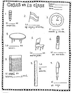 fill in the blanks classroom objects spanish no prep works