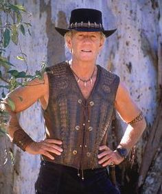 Crocodile Mick Dundee Australian Fancy Dress Costume Hat /& Waistcoat