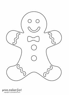 blank gingerbread man print color fun free printables coloring