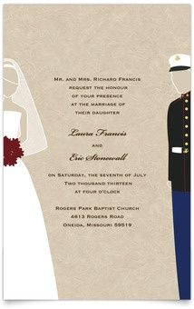 Flat Rectangle Wedding Invitations Military Themed Marines Usmc Flat Rectangle Wedding Invitations Military Themed Marines Usmc