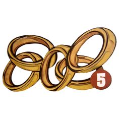 X12D05 Fifth Day of Christmas Five Gold Rings Part of 12 Days of Christmas Ornament