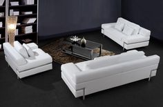 12 Best White Leather Sofas Images On Pinterest Divani Casa Clef Modern Leather Sofa Set Stylish Design Furniture Couch Decorating