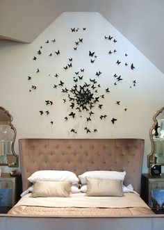 Erfly Art Wall Decor Installation In Serena S Room On Gossip Erfly Wall Feature Really Good Use Of An Empty White