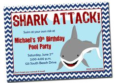 pool party invitation shark invitation for pool party printable