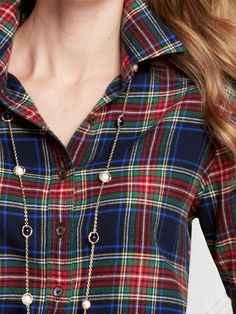 womens long sleeve pattern flannel shirt from lands end navy plaid size small - Christmas Plaid Shirt womens long sleeve pattern flannel shirt from lands end navy plaid size small - Christmas Plaid Shirt