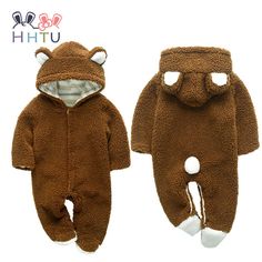 Novedad Bebé Con Capucha Vellón Mameluco Traje Para Nieve Infantil Mono De una pieza
