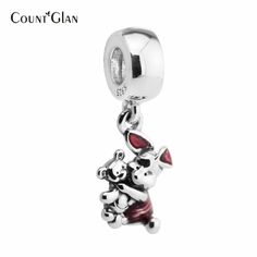 Clever Spinner Antique Feather Crystal Charm Beads Fit Pandora 3mm Snake Chain Bracelet Dangling Charms For Women Diy Jewelry Home