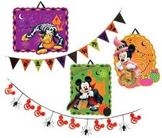 disney halloween party decoration kit i just love the tiny spiders and pumpkin mickey mouses