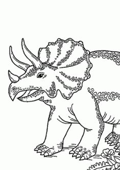 Triceratops Dinosaur Smiling Coloring Pages For Kids Printable Free