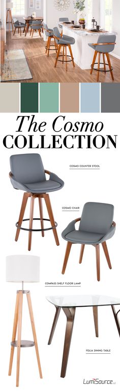 Gardenia Mid-Century Modern Adjustable Barstool with Swivel in Walnut and Orange by Lumi Home