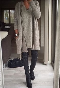 Ath\u00e9 Fine Knitted Cardigan light grey casual look Fashion Slipovers Fine Knitted Cardigans Athé
