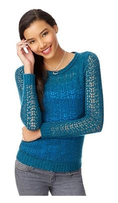 Aeropostale Womens Rugby Stripe Knit Sweater