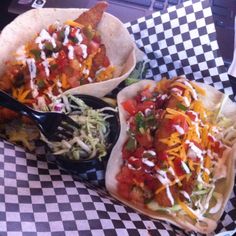 Fish Tacos at Lahaina Beach House in Pacific Beach. Great