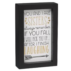 Sister Heartfelt Framed 6x8 Table Clock