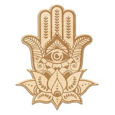10x Wooden Simple Hamsa Hand Craft Shape 3mm Ply Religious Islamic Lotus