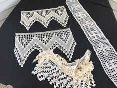 Antique Macrame Crochet Lace Edging Ecru Beige Trim