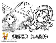 Super Mario Coloring Super Mario Free Yoshi Coloring Mario Galaxy