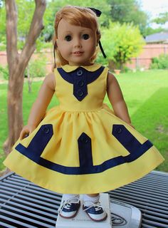Doll Clothes 18/" Shoes Yellow Fits American Girl Dolls