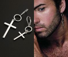 Magn/étiques Noir Cercle Blanc Pentagramme Etoile Fake Piercing Boucles doreilles Homme Femme Bouchon doreille